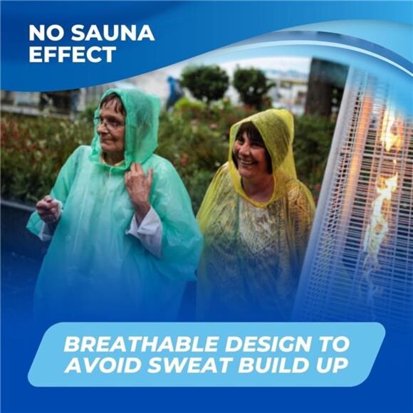 Disposable Rain Ponchos for Adults 4 Pack Waterproof Compact Hooded Multi Color - Picture 5 of 7